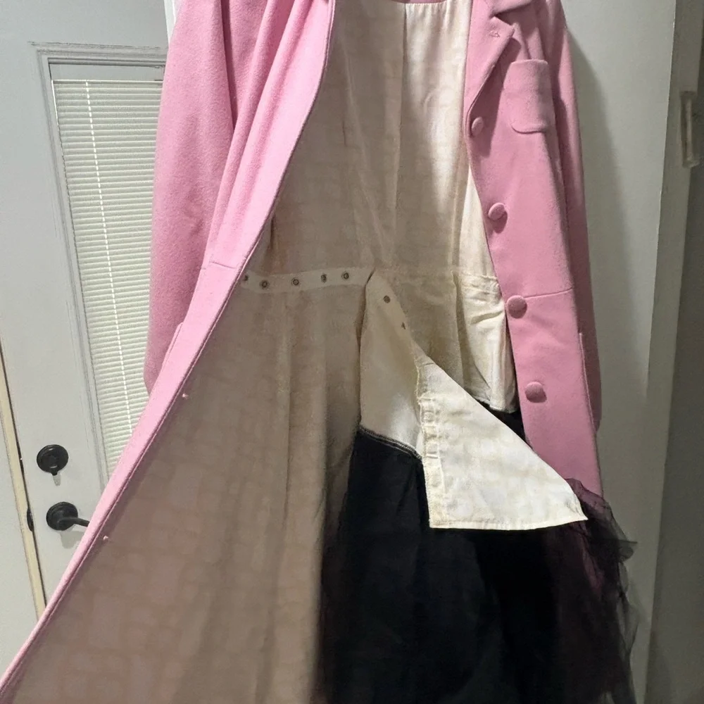 Elegant Pink Women's Trench Coat - Picture 4 of 4